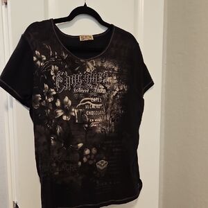 Vintage Black Graphic Tee Short Sleeve